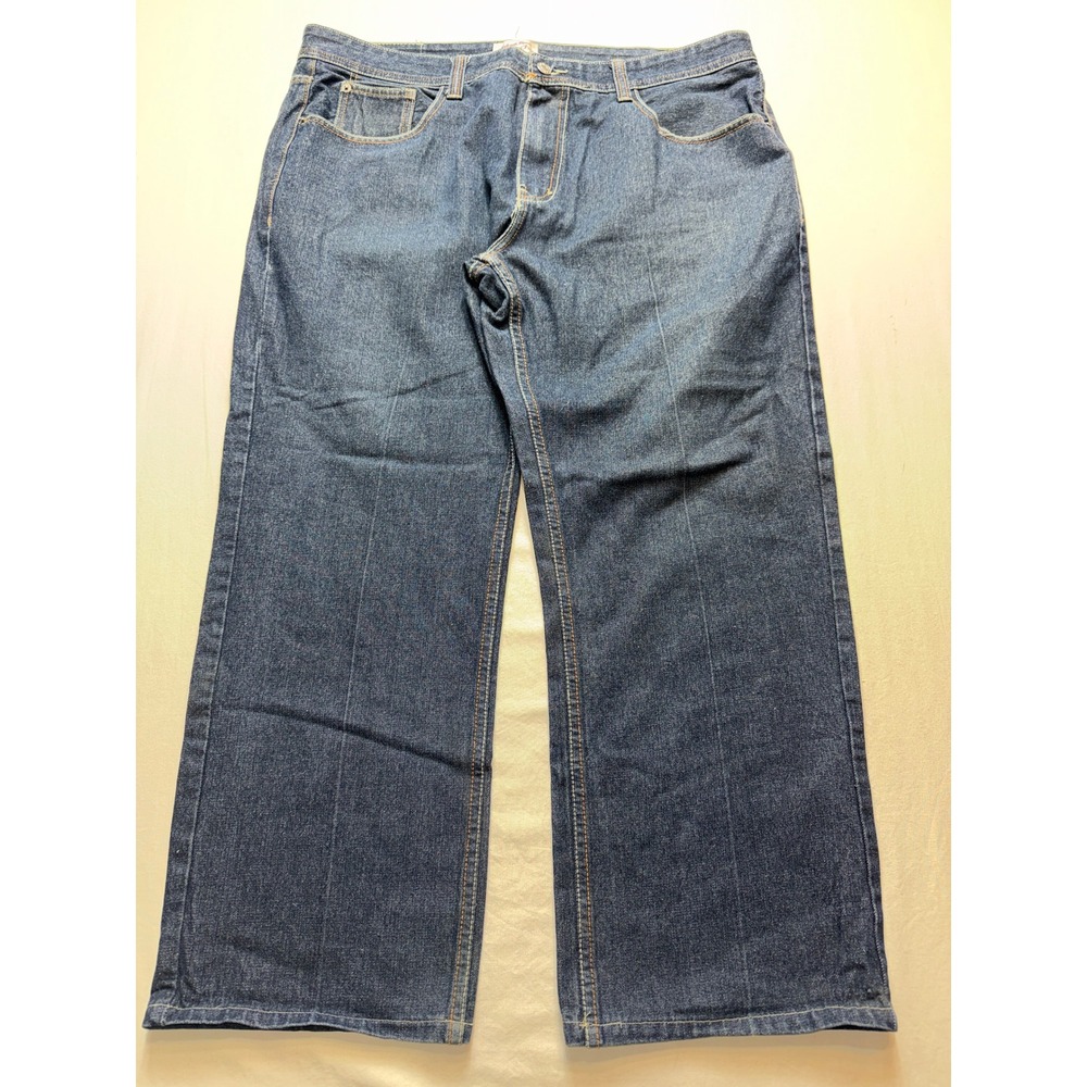 Ablanche New York Mens Wide Leg Denim Jeans Dark Wash 40x32 Streetwear Hip‎ Hop